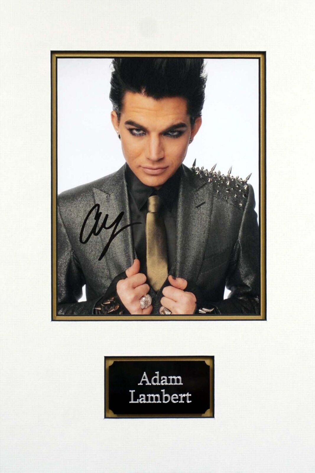 Adam LAMBERT Signed & Mounted 10x8 Photo Poster painting AFTAL COA Queen American Pop Idol