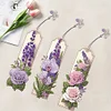 3Pcs lila Blumen - 5d DIY Handwerk Lesezeichen