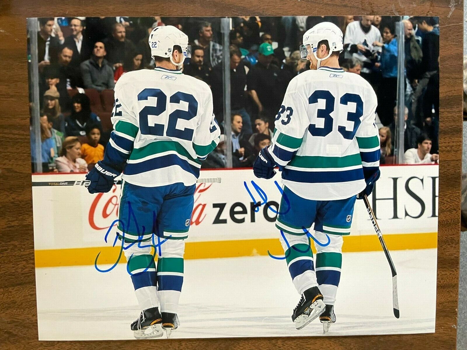 Vancouver Canucks Daniel Henrik Sedin Dual Signed Autographed 11x14 Photo Poster painting COA #2