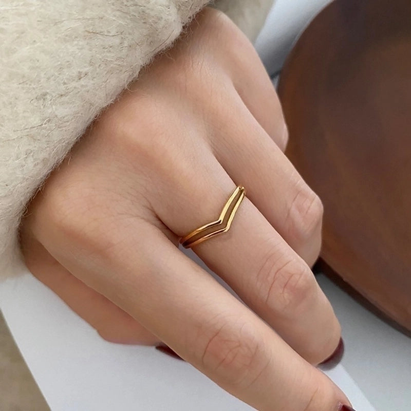 Elegant Minimalist Solid Color Titanium Steel Rings