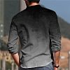 Men's Shirt Gray 3D Print Outdoor Street Long Sleeve Button-Down Print Casual Breathable by Inlyline