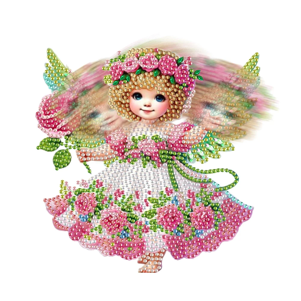 Acrylic Shaking Head Angel Fairy Table Top Diamond Painting Ornament Kits