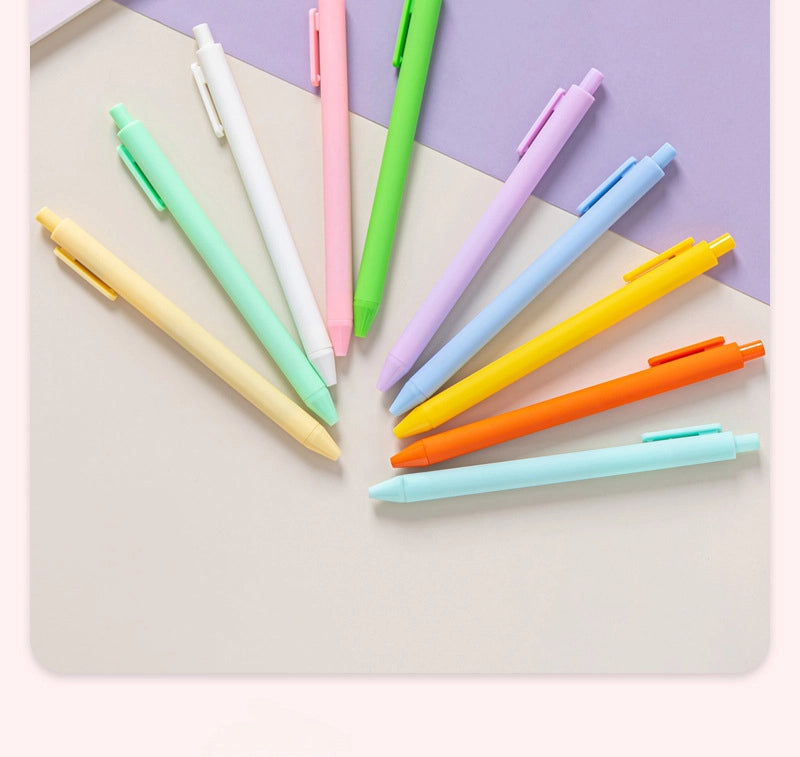 Students Print Logo Office Writing Glue Spray Ballpoint Pen Advertising Pen With Makalong Morandi Color Plastic Pen