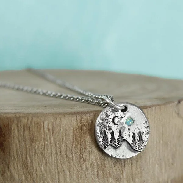 925 Mountain Necklace - Moonlight Necklace - Nature Necklace