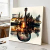 Framed Guitar Landscape Silhouette-Paint by Numbers Acrylic Painting 40*40cm(HOT)