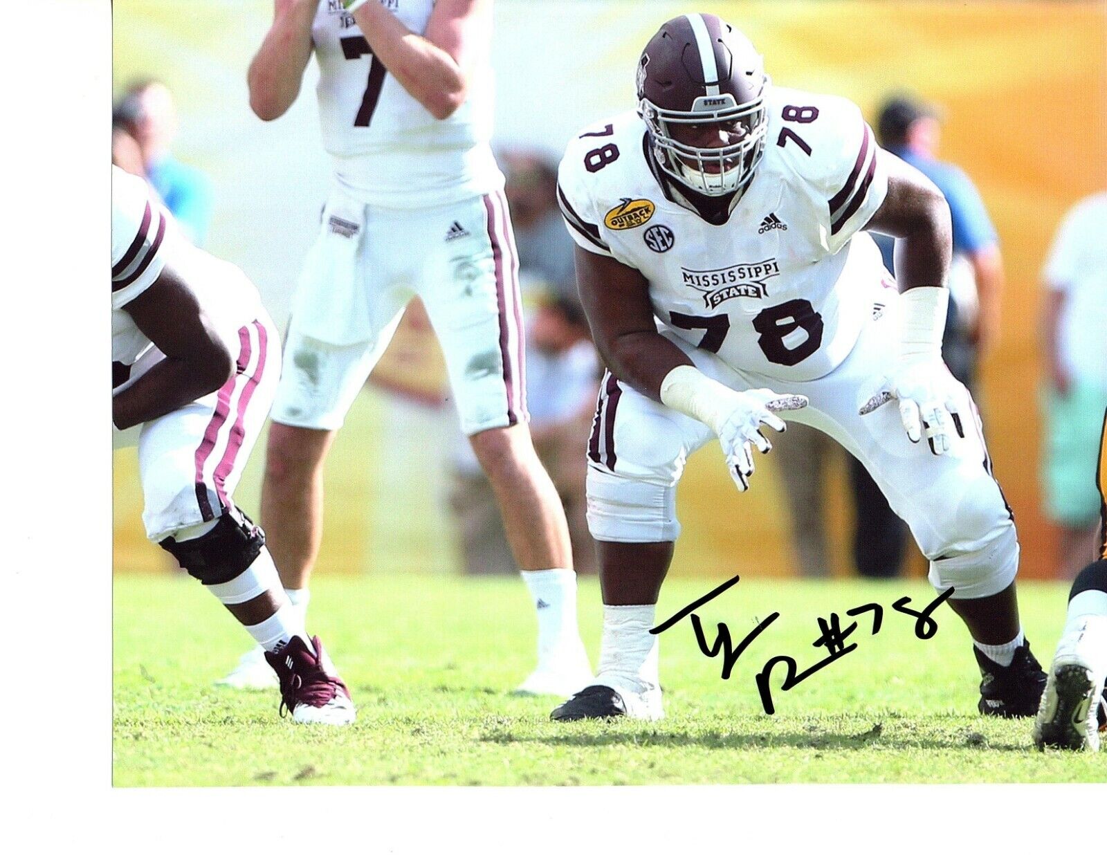 Tyre Phillips Mississippi State Bulldog signed autographed 8x10 football Photo Poster painting b