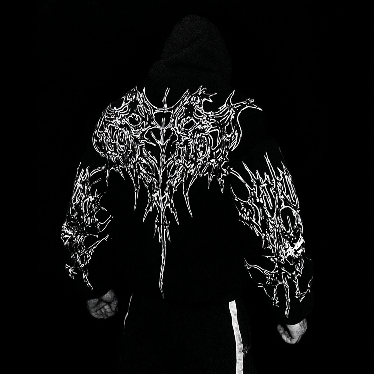 Luminous Gothic Graphic Cotton Blend Hoodie