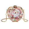 Santa Claus DIY Diamond Painting Shoulder Bag for Coins Lipstick Earphones Gifts