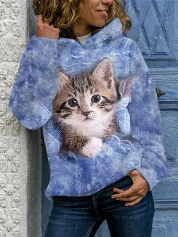 Women's 3D Cat Hoodie