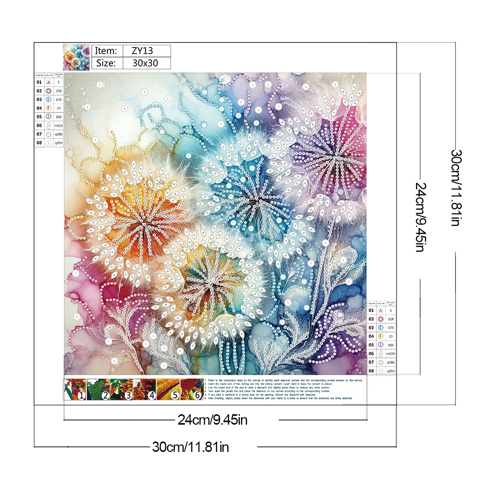 Diamond Painting - Partial Special Shaped Drill - Dandelion(Canvas|30*30cm)