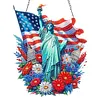 Independence Day 2D Flat DIY Acrylic Diamond Painting Hanging Kit Special Shape Crystal Rhinestone Art Pendants Single Side Drill for Adults Gift Home Wall Or Window Decor