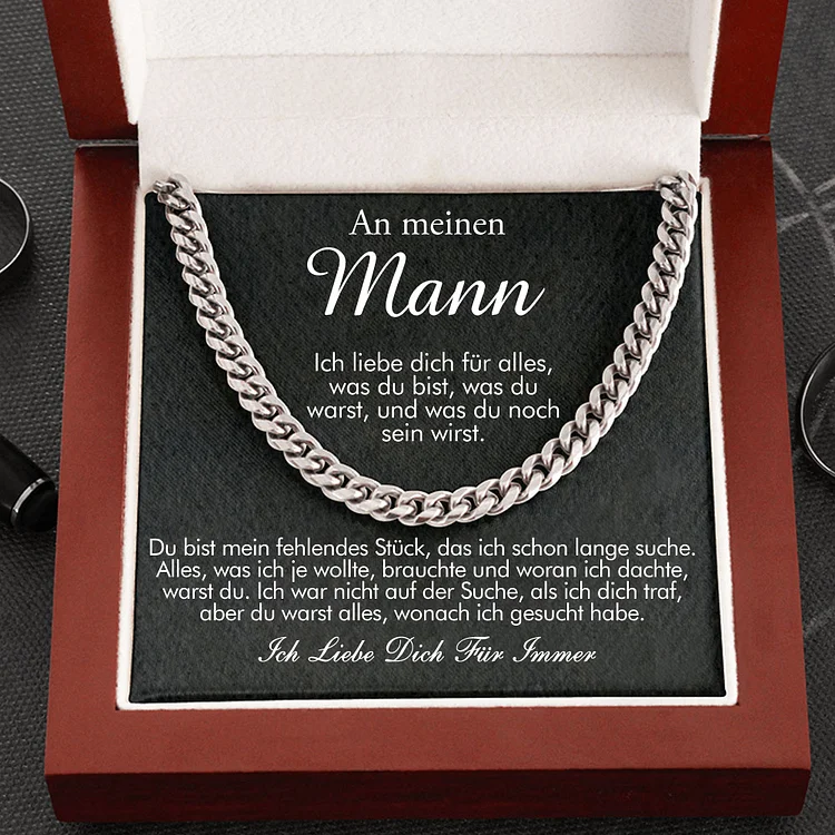 An Meinen Mann Halskette-Ich Liebe Dich Für Immer- Geschenk mit Nachrichtenkarte