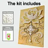 Lotus-DIY-Perlenmalsets mit Rahmen 30x40 cm Perlengem&auml;lde Bildkunst Basteln f&uuml;r Erwachsene Anf&auml;ngergeschenk Wanddekoration f&uuml;r Wohnw&auml;nde
