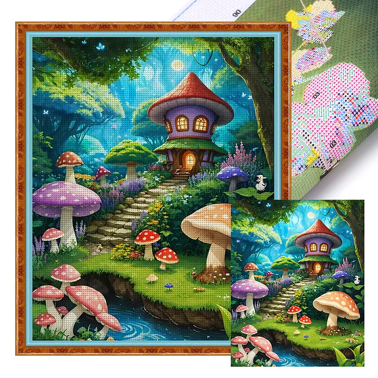 Mushroom House 11CT (40*50CM) Stamped Cross Stitch gbfke