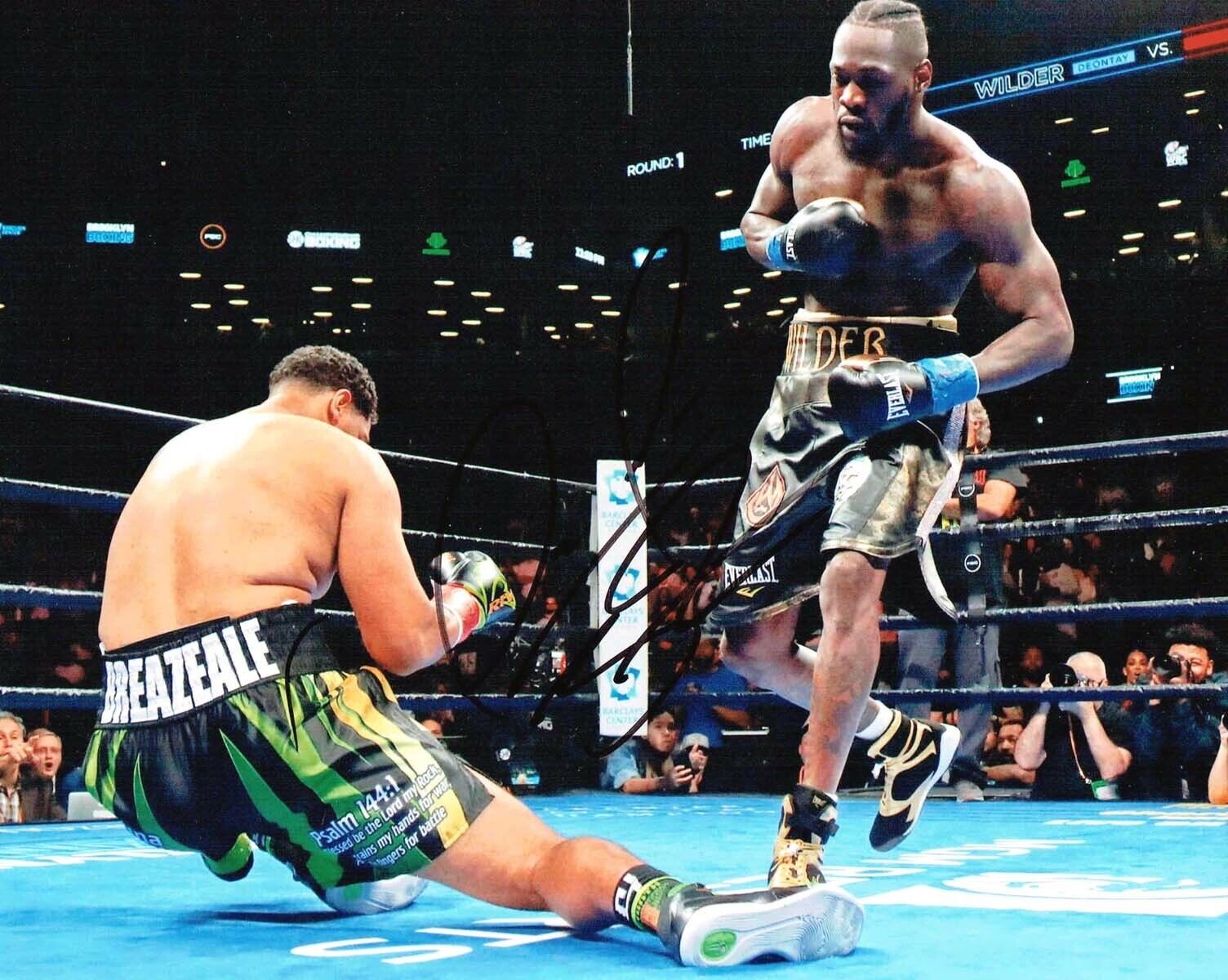 Deontay WILDER Signed Autograph Photo Poster painting AFTAL COA The Bronze Bomber WBC Boxer