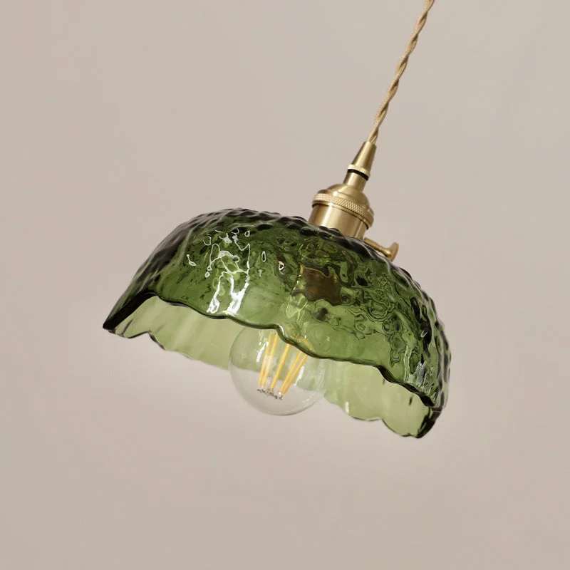 Nordic Hammered Glass Chandelier Brass Pendant Light