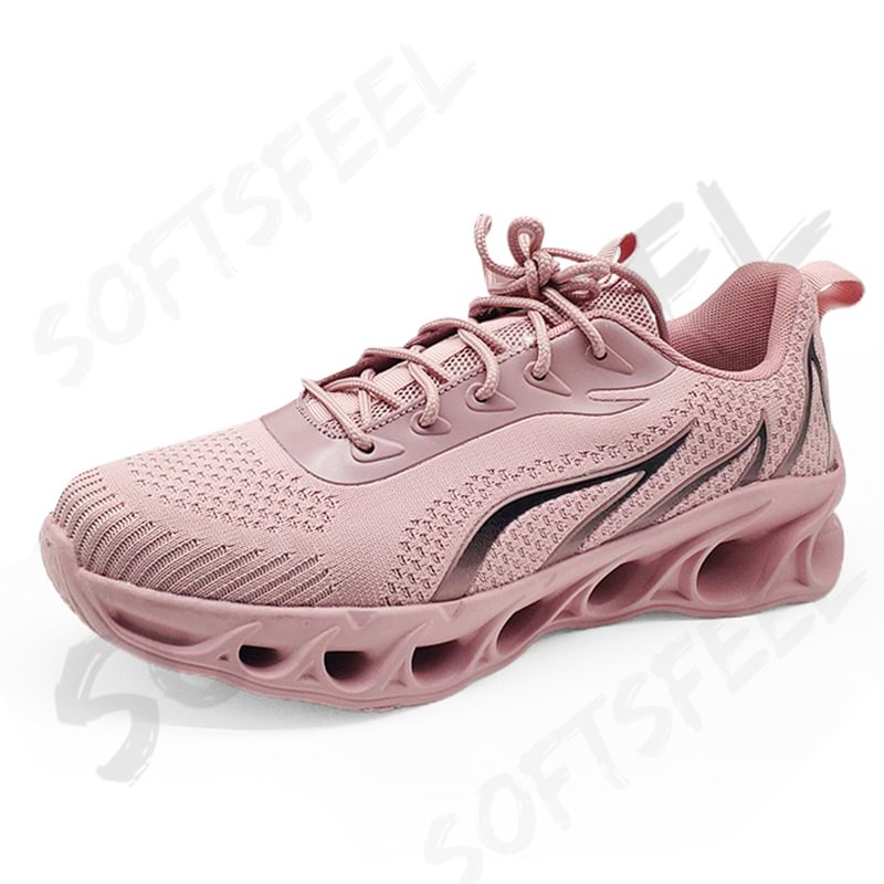Softsfeel Men's Relieve Foot Pain Perfect Walking Shoes Pink Black