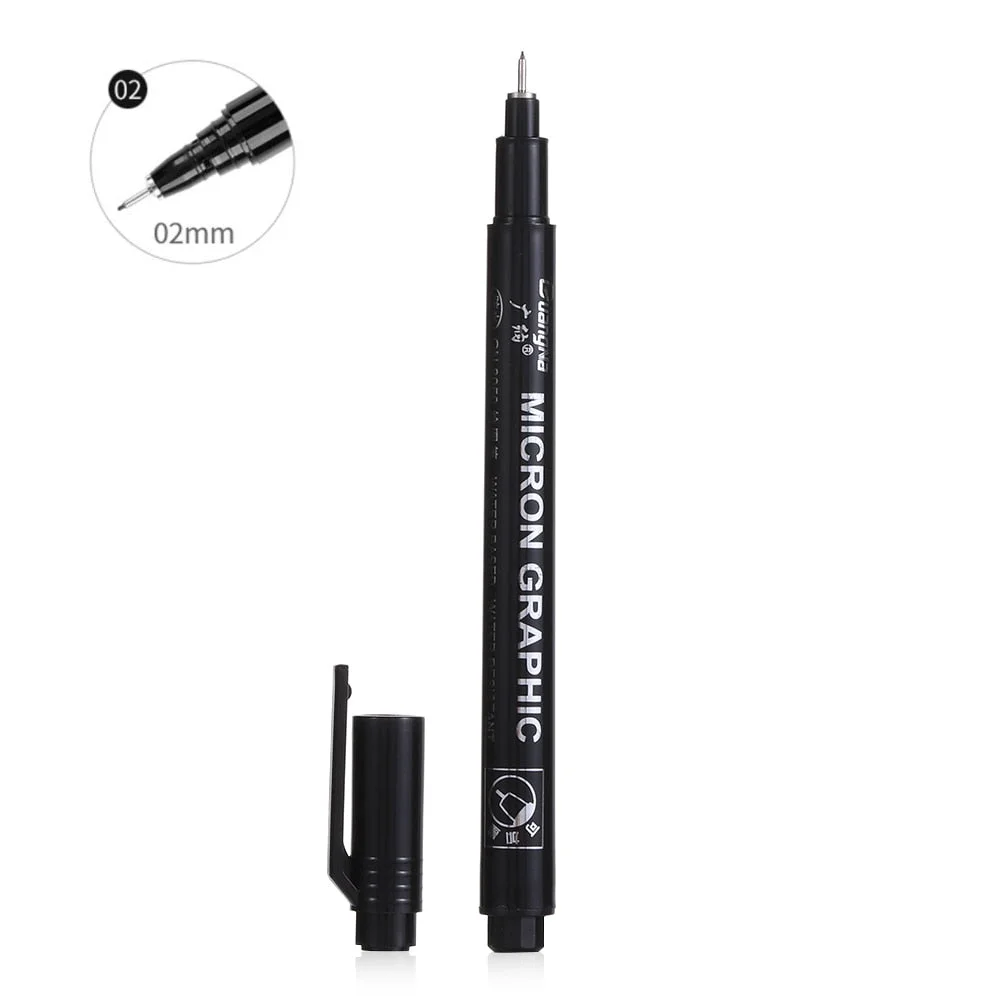 1pcs Nail Art Graffiti Pen Black Color UV Gel Polish Design Dot Painting Detailing Pen Brushes DIY Nail Art Adorn Tools