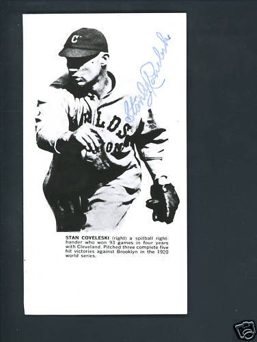 Stanley Coveleski Indians Signed Autographed Photo Poster painting