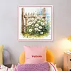 Daisy Fence-18CT Stamped Cross Stitch 25*25cm/9.84*9.84in tapestrymarket