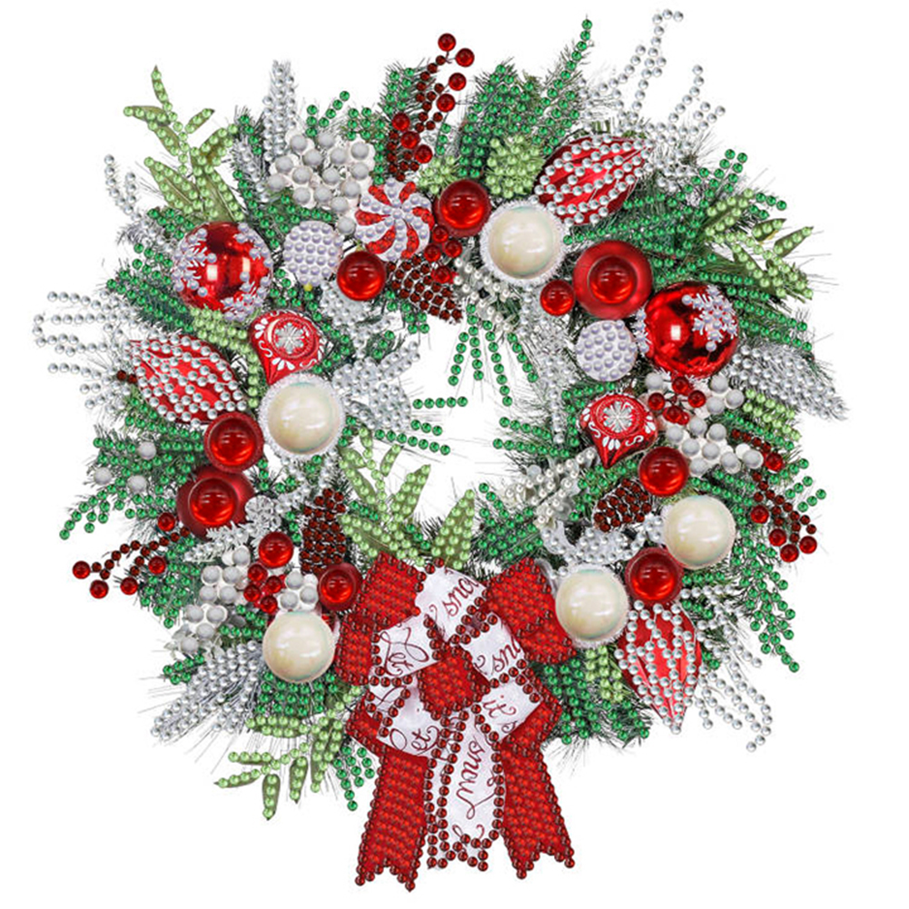 Christmas Wreath 30*30cm(canvas) special shaped drill diamond painting