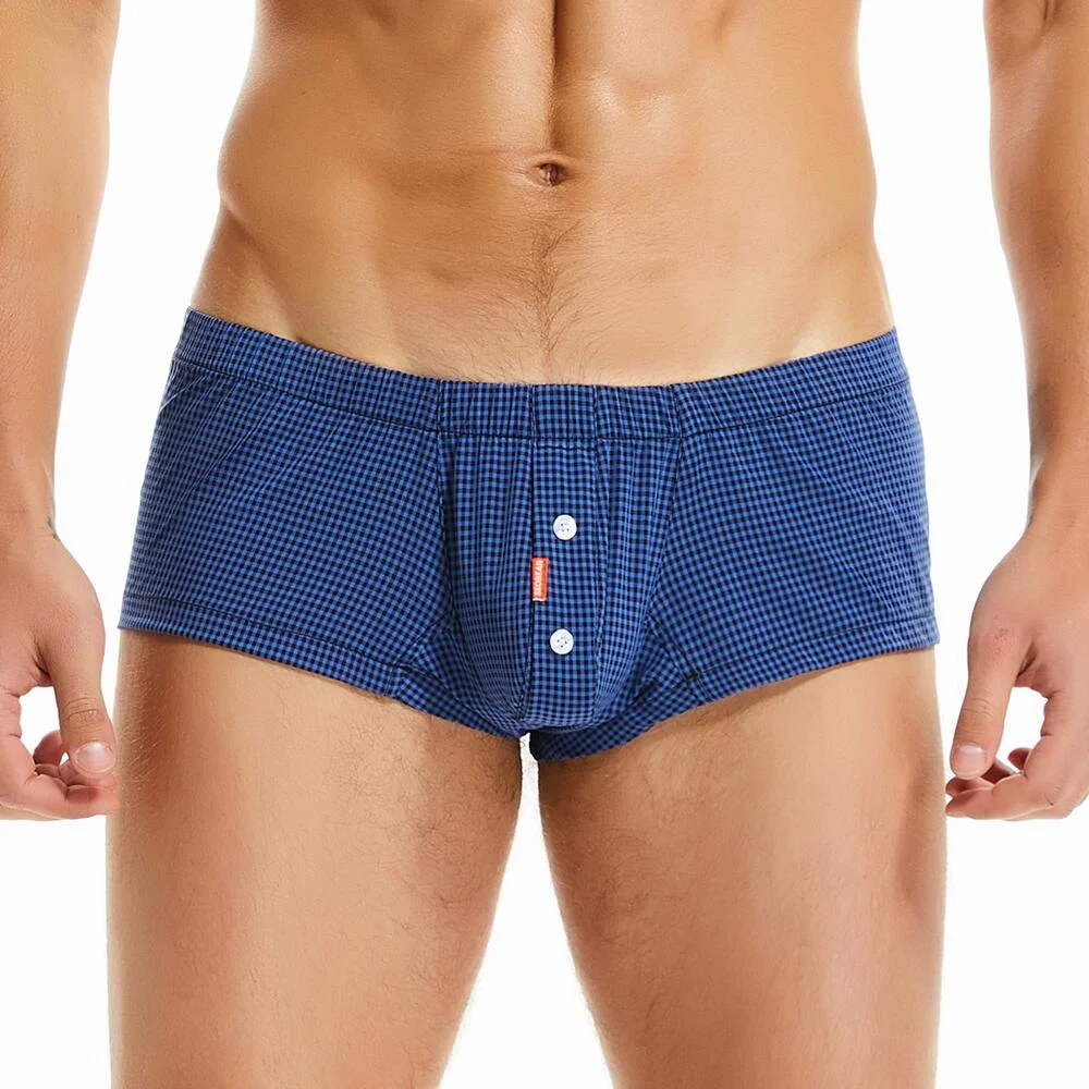 Aonga 2023 Boxers Men's Underwear Boxer Shorts Arrow Panties Home Lounge Plaid Shorts Breathable Underpants Men Sleep Bottoms