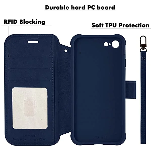 VANAVAGY iPhone SE 2022/iPhone SE 2020 Wallet /iPhone 8/iPhone 7 Wallet Case 4.7 inch