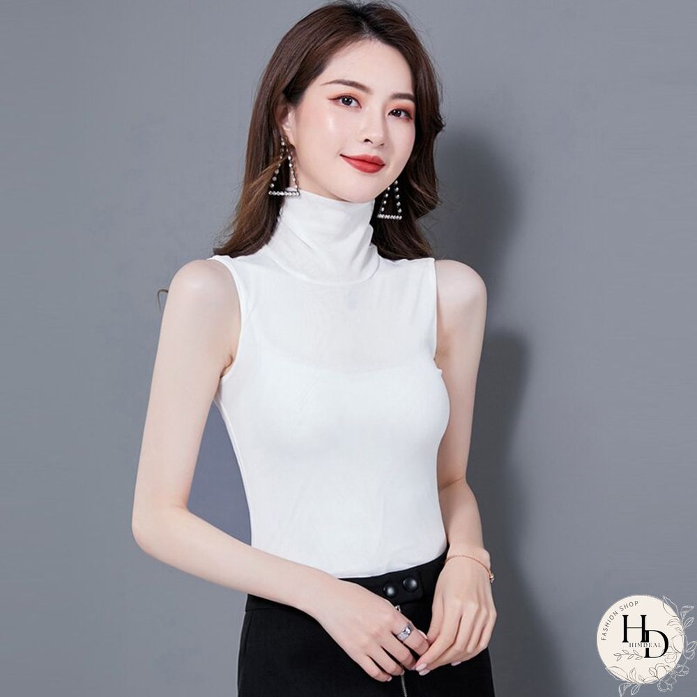 Christmas Gift Summer Tops For Women Turtleneck Basic Sleeveless Lace Tank Tops Women Female Top Plus Size Korean Tee Black White Blue