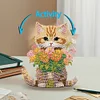 Xmas Acrylic Shaking Head 5D DIY Diamond Art Tabletop Decorations for Home (Cat)