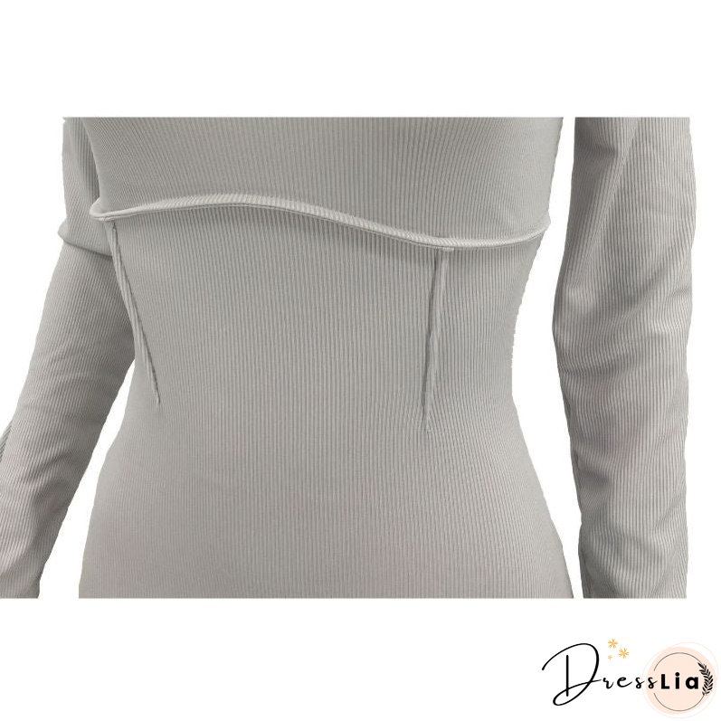 Solid Color Knit Jumpsuits