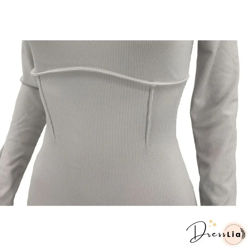 Solid Color Knit Jumpsuits