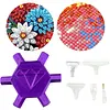 3D Printed Hexagonal Diamond Painting Pen with 5 Replacement Tips Diamond Painting Art Drill Bead Dot Pen Kit for Adults Beginners (Purple)
