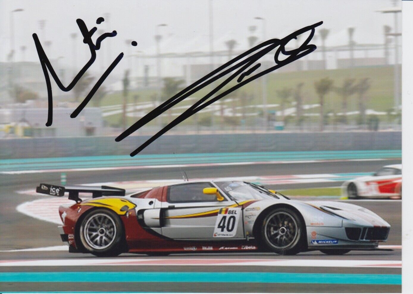 Bas Leinders and Maxime Martin Hand Signed 7x5 Photo Poster painting - FIA GT Championship 3.