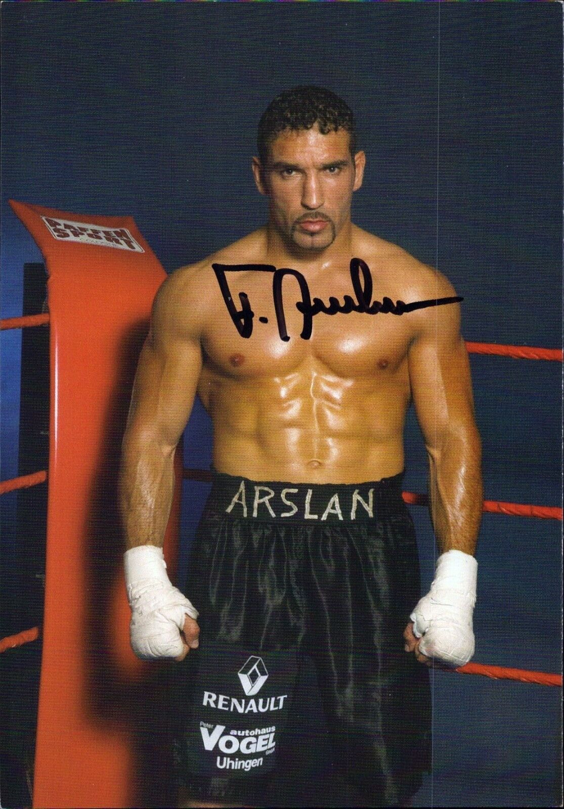 Firat Arslan Boxing Original Autograph Photo Poster painting Card (W-8690