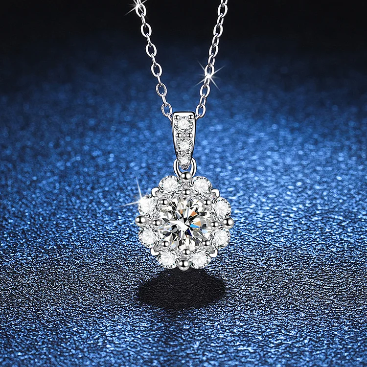 Moissanite Sunflower Necklace