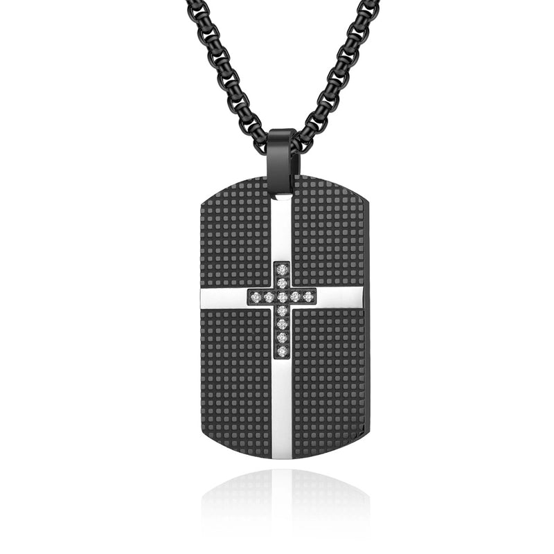 Hip-Hop Retro Geometric Titanium Steel Plating Inlay Zircon Unisex Pendant Necklace