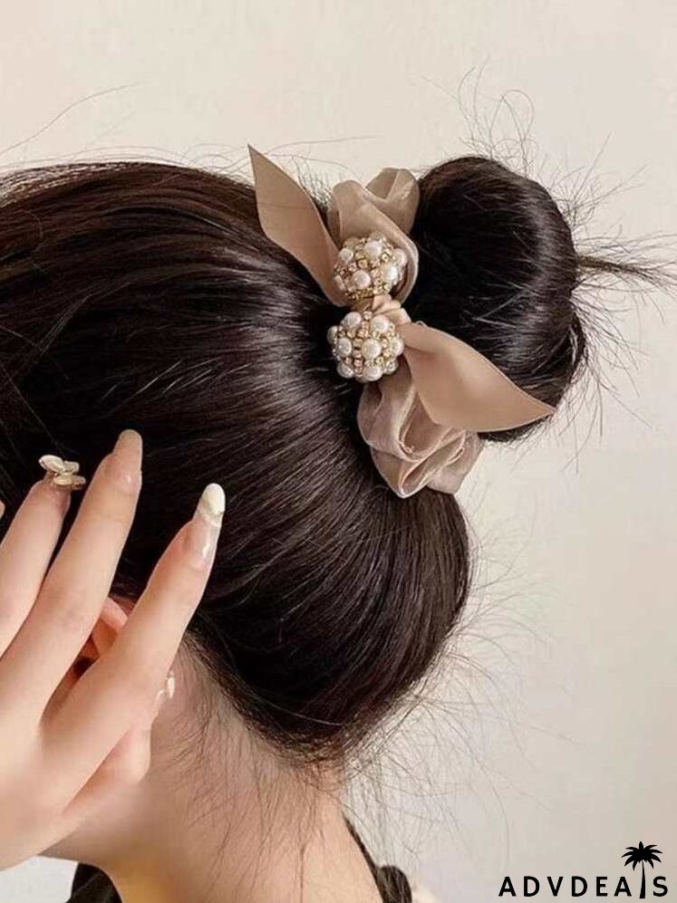 Faux Pearl Decor Hair Tie