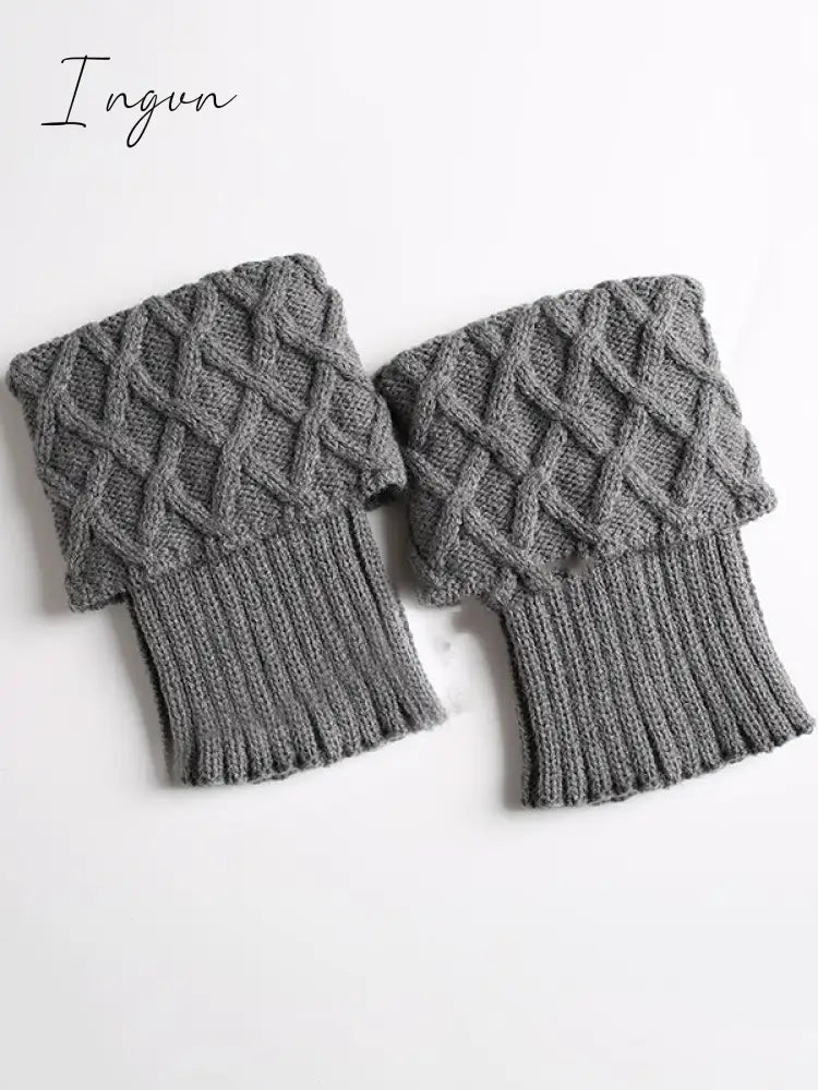 Ingvn - Original Creation Keep Warm Jacquard Solid Color Leg Warmers Accessories Gray / One_Size