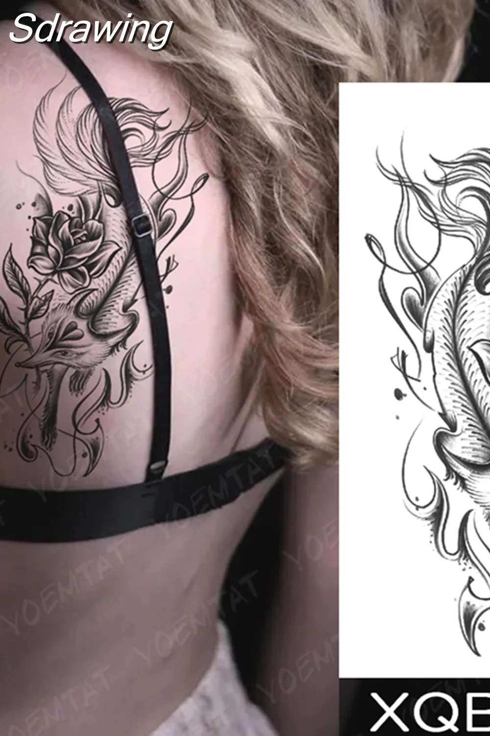 Sdrawing Temporary Tattoo Sticker Butterfly Flower Totem Flash Tatto Y2k Style Body Art Arm Leg Waist Fake Tatoo Men Women