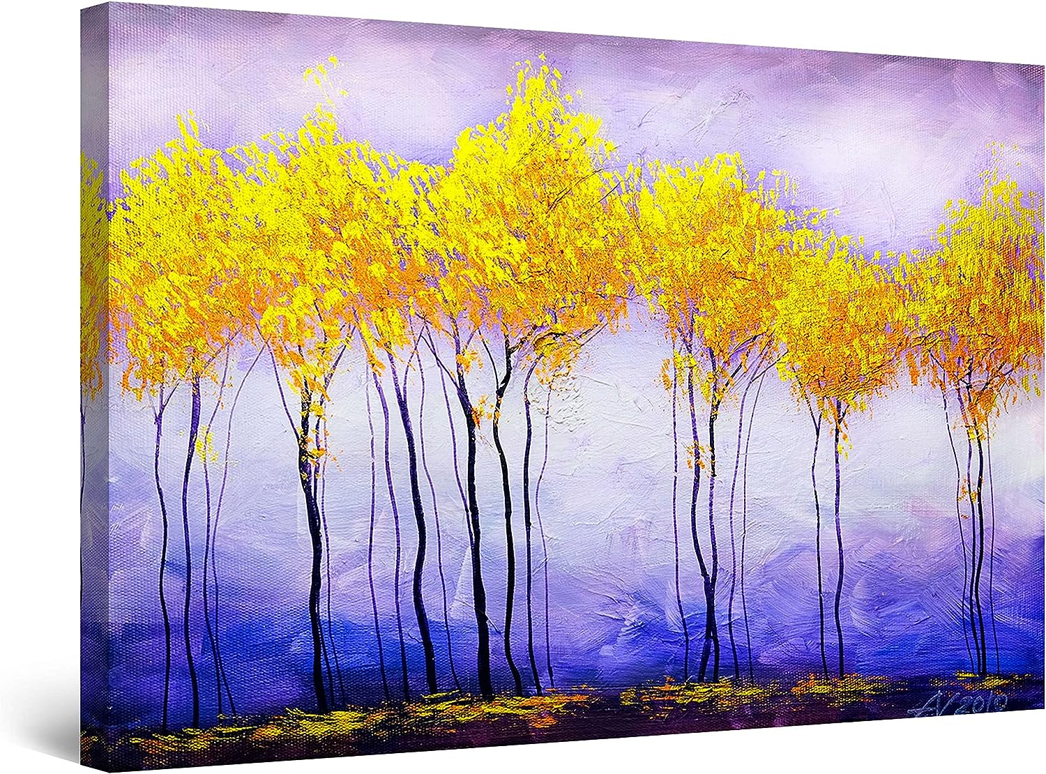 Startonight Canvas Wall Art Decor Abstract Yellow Trees Painting for Living Room 32 inch  x 48 inch  32&#034; x 48&#034;