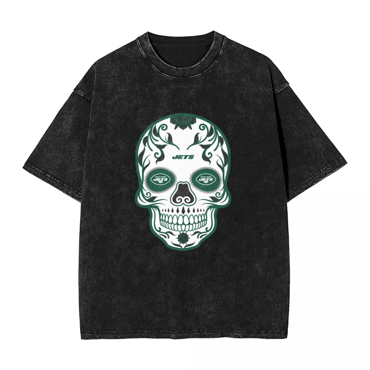 New York Jets Skull Vintage Oversized T-Shirt Men's