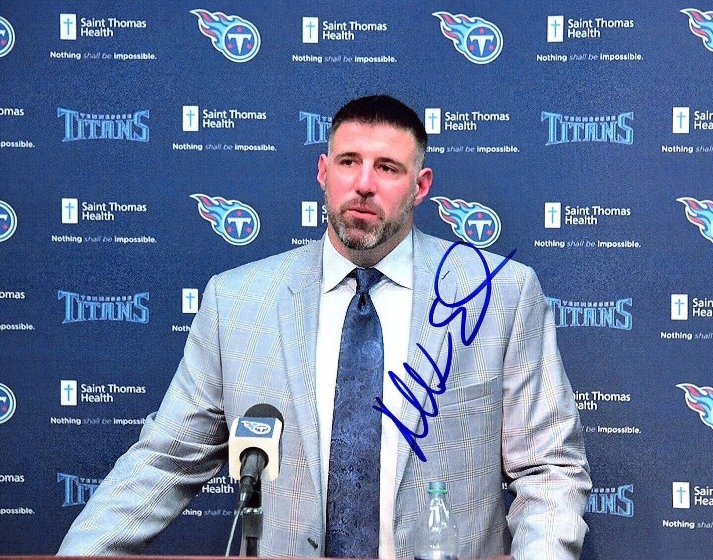 Mike Vrabel hand autographed signed 8x10 football Photo Poster painting Tennessee Titans b