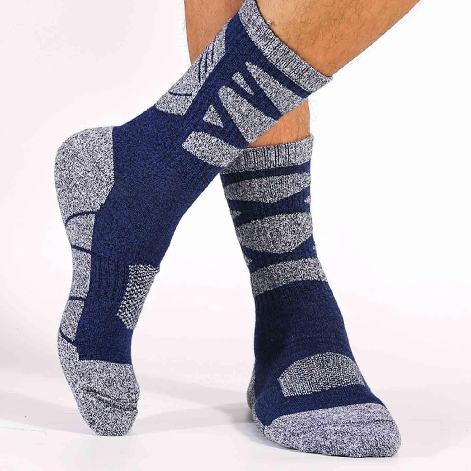 Outdoor Sports Socks With Thickened Towel Sole For Mountaineering Shock Absorption Hiking And Running Mid-tube Socks