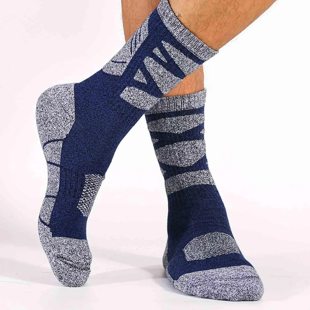 Outdoor Sports Socks With Thickened Towel Sole For Mountaineering Shock Absorption Hiking And Running Mid-tube Socks