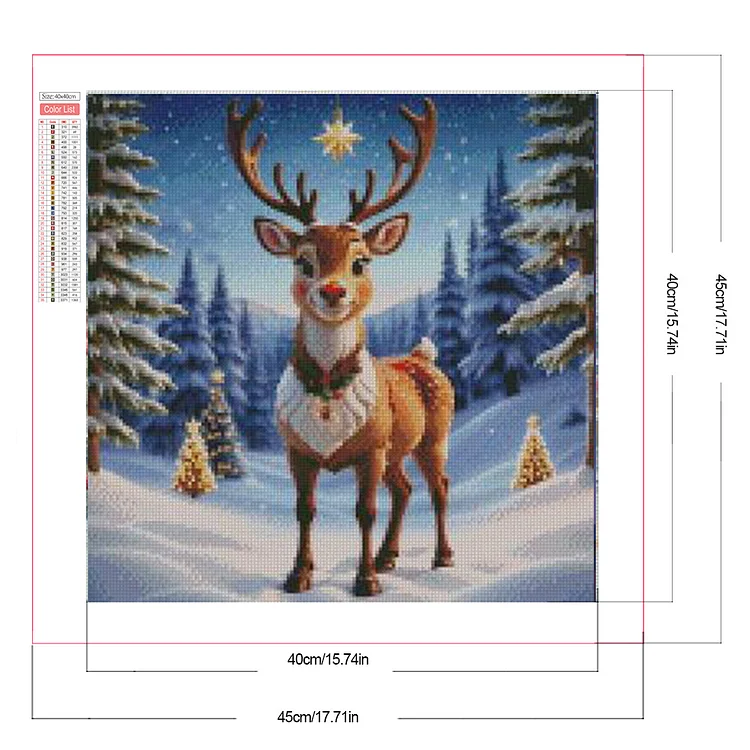 Deer Animal 5D Diamond Painting Kits Square Round Gems Wall Picture Winter  Art