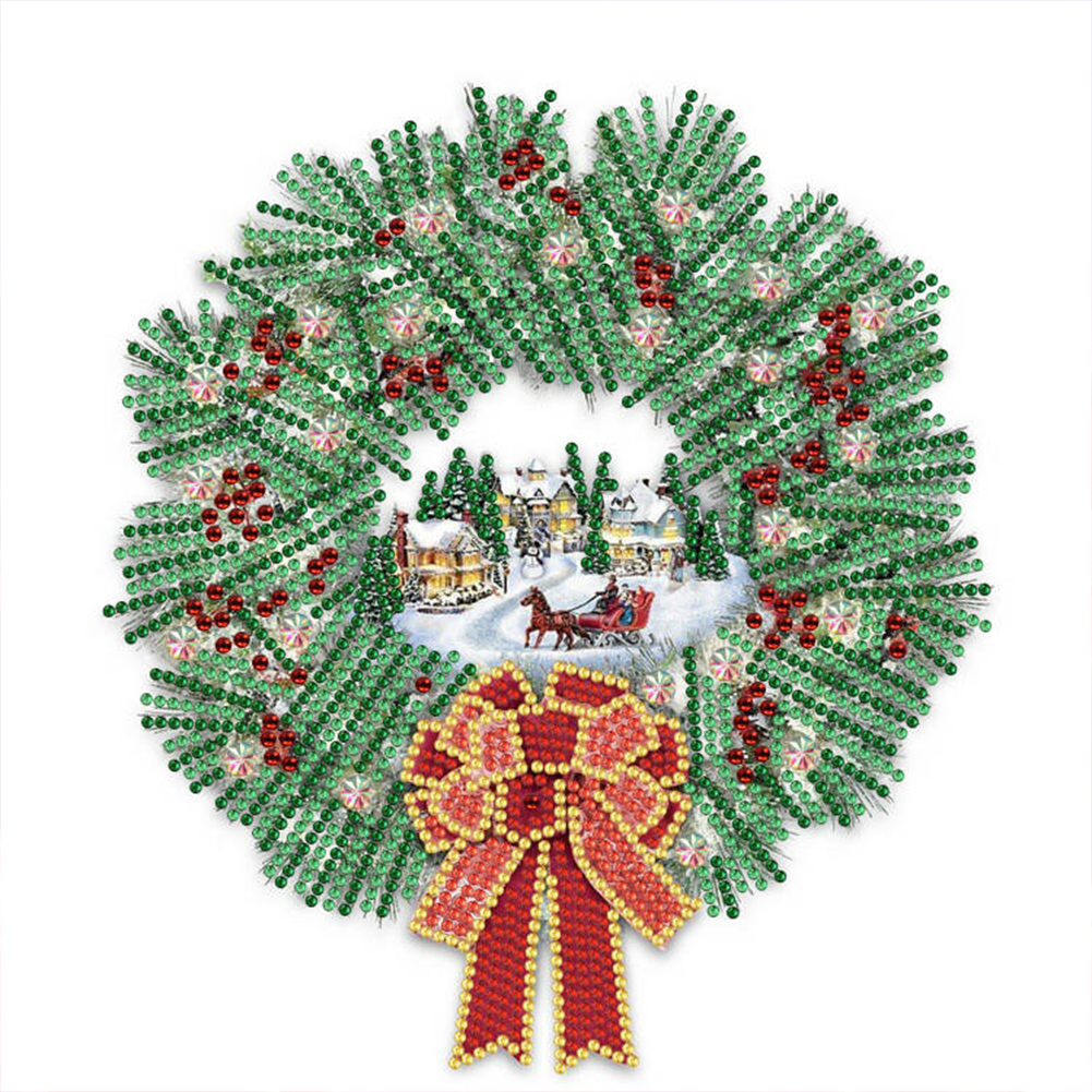 

Christmas Wreath - Special Shaped Diamond Painting - 30*30CM, 501 Original