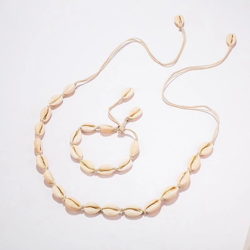 Women plus size clothing Simple Style Shell Necklace Bracelet Wholesale Cheap Jewelry-Nordswear