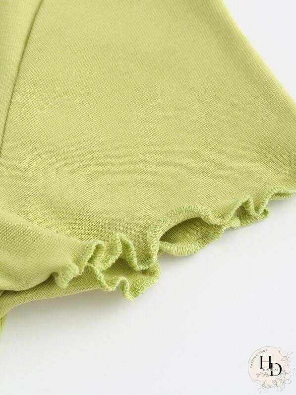 Angel Print Lettuce Trim Tee