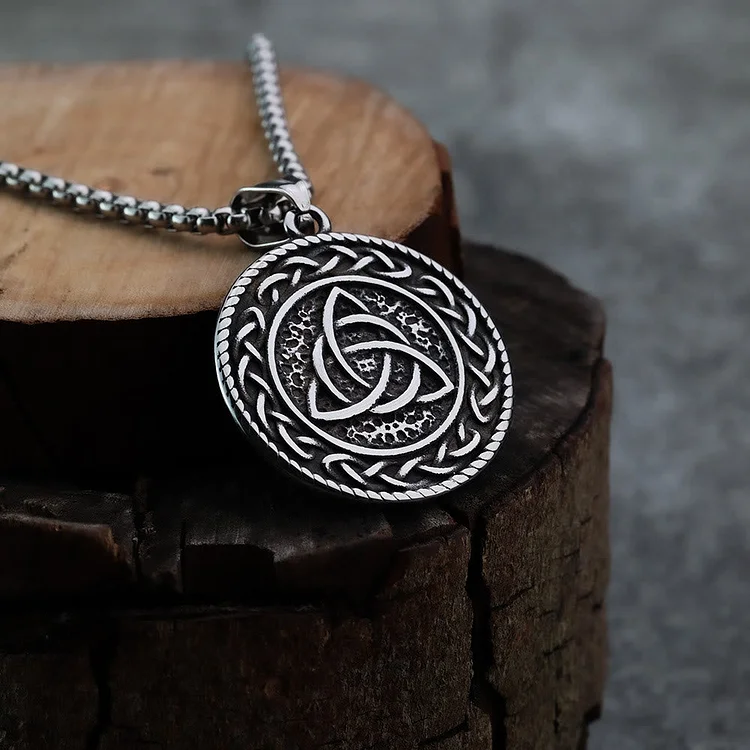 Coutureaura Viking Rune With Celtic Triquetra Trinity Necklace