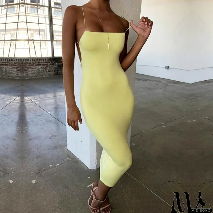MidiSono - Sexy Halter Sling Bag Hip Dress